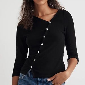 MADEWELL Asymmetrical Button-Front Cardigan large